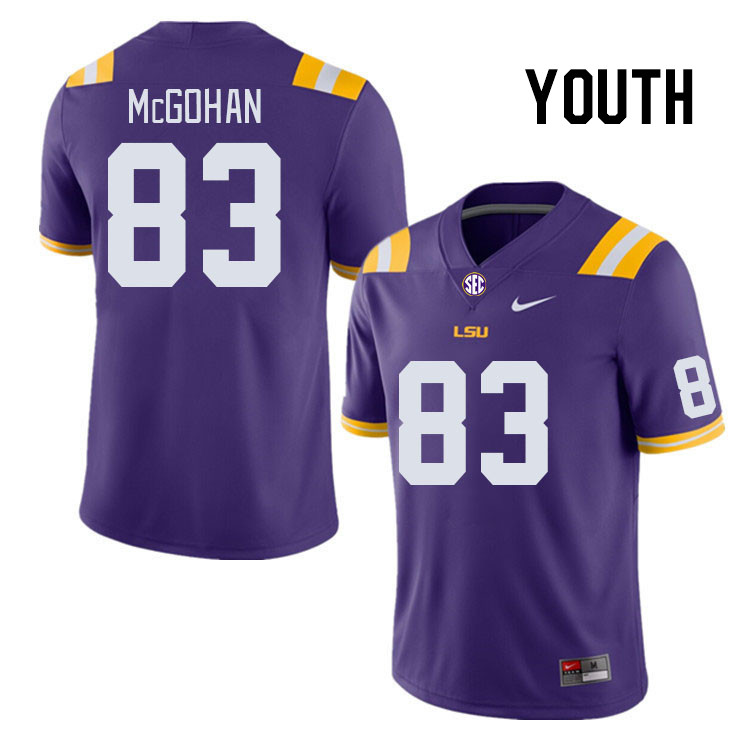 Youth #83 Jackson McGohan LSU Tigers College Football Jerseys Stitched-Purple